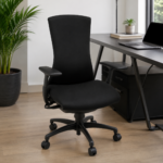 Black Ergonomic Office Chair with Adjustable Armrests - Image 5