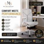 White Swivel Mesh Office Chair - Image 5