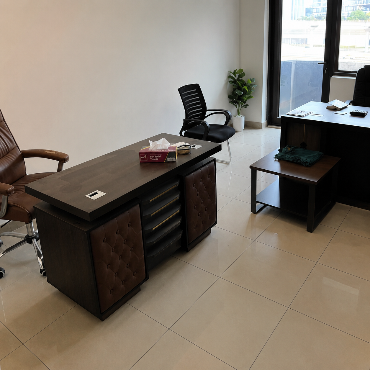 1bc65a7d-a4c7-4f75-b2a3-375880b13f13 Executive Office Desk with Side Storage - Image 1