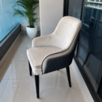 Cream & Black Accent Chair Set - Image 4