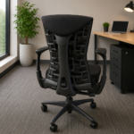 Black Ergonomic Office Chair with Adjustable Armrests - Image 4
