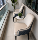 Cream & Black Accent Chair Set - Image 3