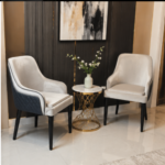 Cream & Black Accent Chair Set