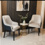 Cream & Black Accent Chair Set
