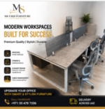 Modern 4-Seater Workstation Desk Set - Image 2