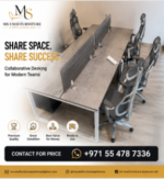 Modern 4-Seater Workstation Desk Set - Image 3