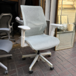 White Swivel Mesh Office Chair - Image 7