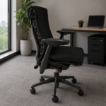 Black Ergonomic Office Chair with Adjustable Armrests - Image 6