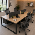 Modern 4-Seater Workstation Desk Set